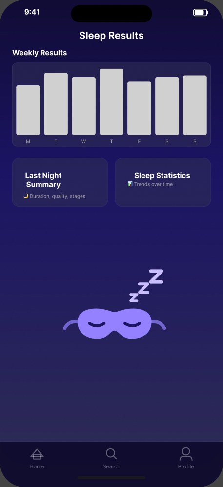 Zzzone sleep results screen