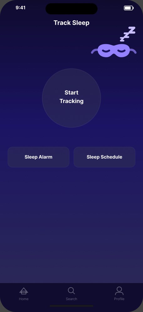 Zzzone track sleep screen